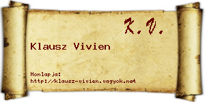 Klausz Vivien névjegykártya